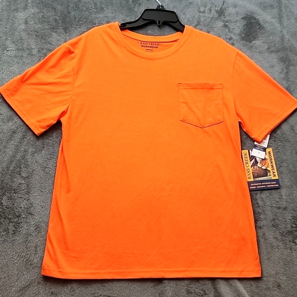 Bass Creek Men's Workwear. Neon orange High Visibility Size M